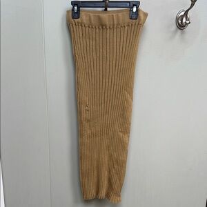 Cider Warm Brown Ribbed Skirt